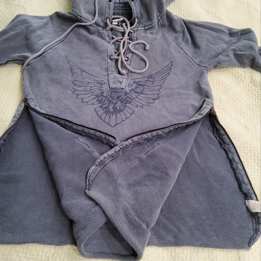 Free People We The Free Lace-Up Hooded Pullover Size M - Picture 11 of 16